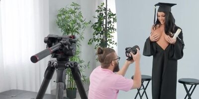 Boy won't stay hungry after sexual coup by the charmer in black