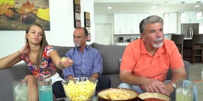 Marvelous girl Liza Rowe is having sex with a kinky old man