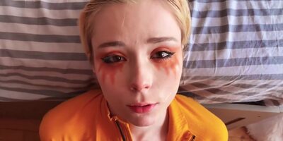 Babe Deepthroat And Cowgirl On Dick In Yellow Dress And Torn Tights