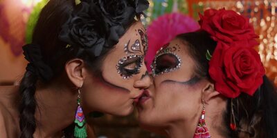 Adorable Eliza Ibarra and Katana Kombat and lesbian sex