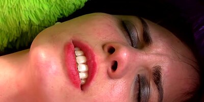 Gardener nicely stretches slender mistress in fresh air