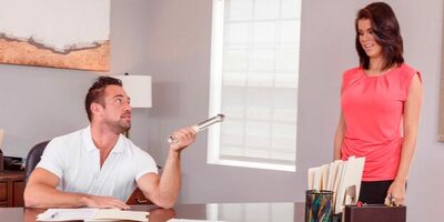 Peta Jensen fucking in the desk with her bubble butt