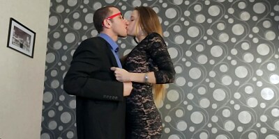 Horny nerd dude fucks his adorable blonde stepsister