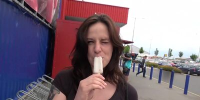 Brunette MILF decided to try a new hard dick