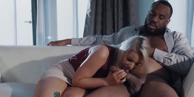 Girl treats black man with beer and tight pussy