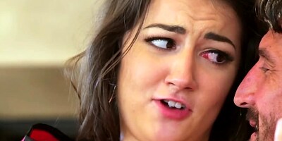 Brunette teen hottie gets banged by older lover