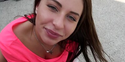 Completly natural brunette loves getting stuffed from the behind