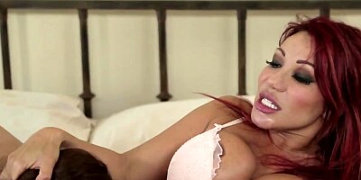 Threesome with hardcore anal fucking where Ava Devine and Jessie Parker show their natural tits