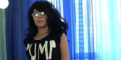 Emo Emily Plays With Dildo on the Couch