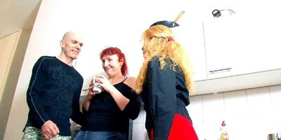 German Mature Joins old Wife and Big Dick Husband in Threesome