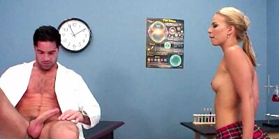 Naughty girl sucks dick at doctor's appointment and gets carnal