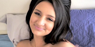 Sex with stranger on camera solves brunette sweetie's problems