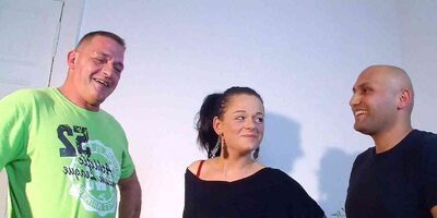 Cuckold Husband Joins First MMF Threesome with own German Wife