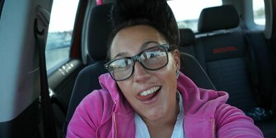 Kinky German Skinny Bitch masturbates Publicly in Car Park