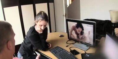 Girl Caught Her Stepdad Masturbating And Helped Him To Cum