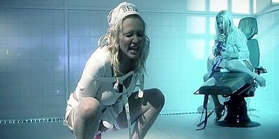 Blondie In A Straightjacked Has Threesome With Two Doctor