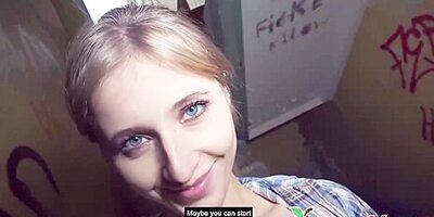 Sweet, Blonde Teen Is Sucking A Strangers Dick In A Public