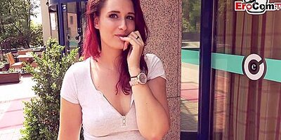 Red-haired Natural German Teen Gets Picked Up And Fucked Outdoors