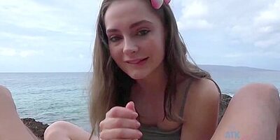 Aften Opal Is Asweet Teen Brunette Who Is Sucking Cocks For