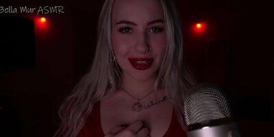 Sexy slut with red lipstick on is hungry for a big facial