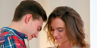 Lad cums on cutie at home