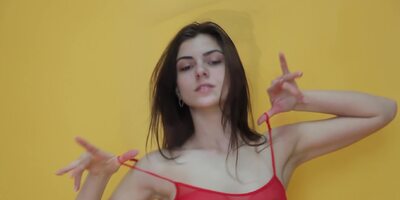 Hot Red Outfit Striptease