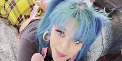 Eddie Danger - Fucks Blue Haired Little And She Licks Up Cum