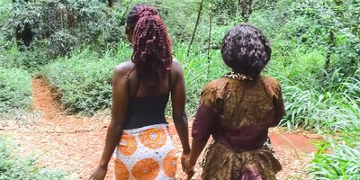 Ebony Black Lesbians Pick Up Sweet Fruits And Make Love