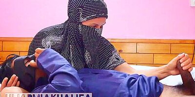 Hot Hijabi Babe Riding Big Cock In Revers After Smoking Blowjob And Getting Creampie To Hairy Pussy