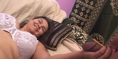 Horny stud getting his dick sucked by slut with hairy pussy