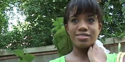 Ebony bitch with juicy tits hardcore fucking a black dick