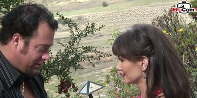 Busty brunette slut gets her pierced hairy pussy fucked