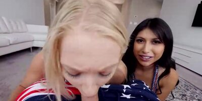 2 red-hot stunners, Penelope Forest And Braylin Bailey are about to getfucked during a cheerful threeway