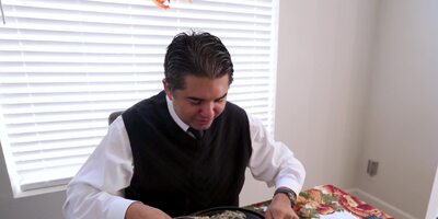 Blonde Ava Sinclaire takes care of her stepbrothers boner