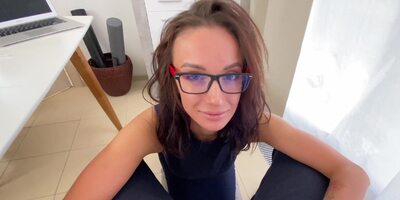 POV blowjob and anal sex with brunette Mary Frost