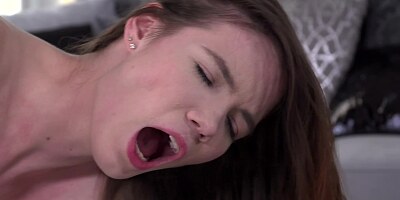 Guy has anal sex with sexy horny girlfriend with small boobs