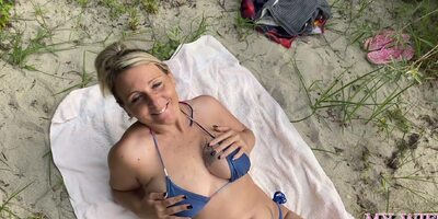 Luna Gets Her Ass Fucked On A Public Beach Swallowing Cum