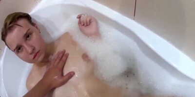 Russian Girl Takes A Bath With A Plug In The Ass