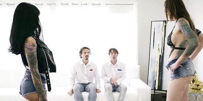 Big Titted Biker Stepmoms Swap Their Sons