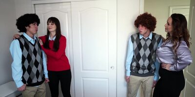 Hot busty stepmoms Bella Rossi and Lexi Luna have some fun with stepsons