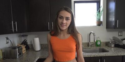 Slutty stepsister cheating on her boyfriend and sucking then interracially POV fucking an ebony man