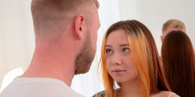 Hot teen creampied from behind