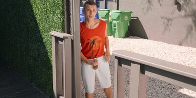 Redhead Aria Kai enjoys sex with hot neighbor while BF sleeps