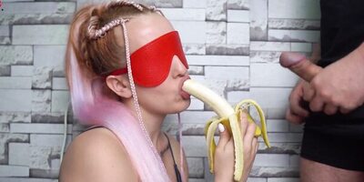 Cheated Step Sister in Fruit Game! She liked it! SURPRISE!