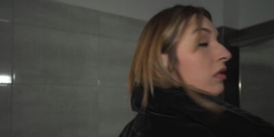 POV sex in the toilet with hot bitch Myss Alessandra