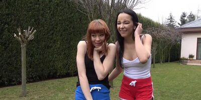 Redhead babe Alexa Nova gets her mouth and cunt fucked rough