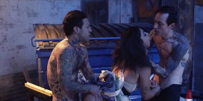 Slutty brunette Brooklyn Gray is being shared between two horny guys