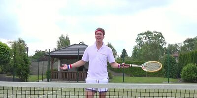 Young tennis player Amirah Adara gets fucked by two studs