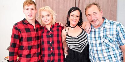 Stepsister is ready for grandpa cock