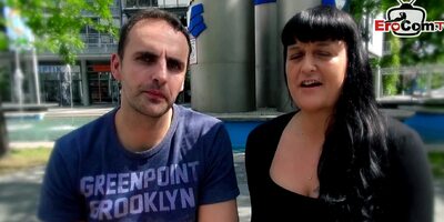 Ugly German turkish housewife pick up for porn casting